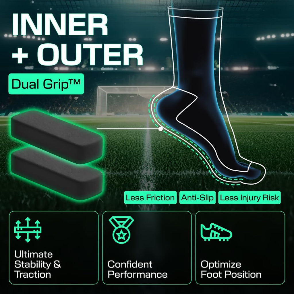Lux Dual Grip Socks - Soccer Grip Socks for Men and Women. Griparray Performance & Comfort