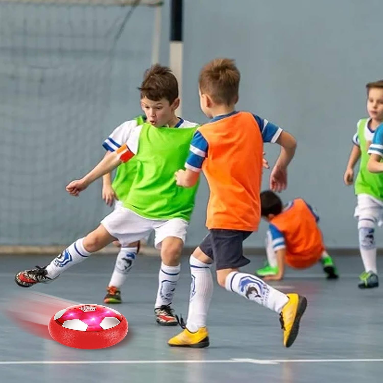 2 Pack Hover Soccer Ball Toys Gifts for Kids 3-12 Years, LED Light Floating Soccer Toys Christmas Birthday Gift for Boy Girl (Green & Red)