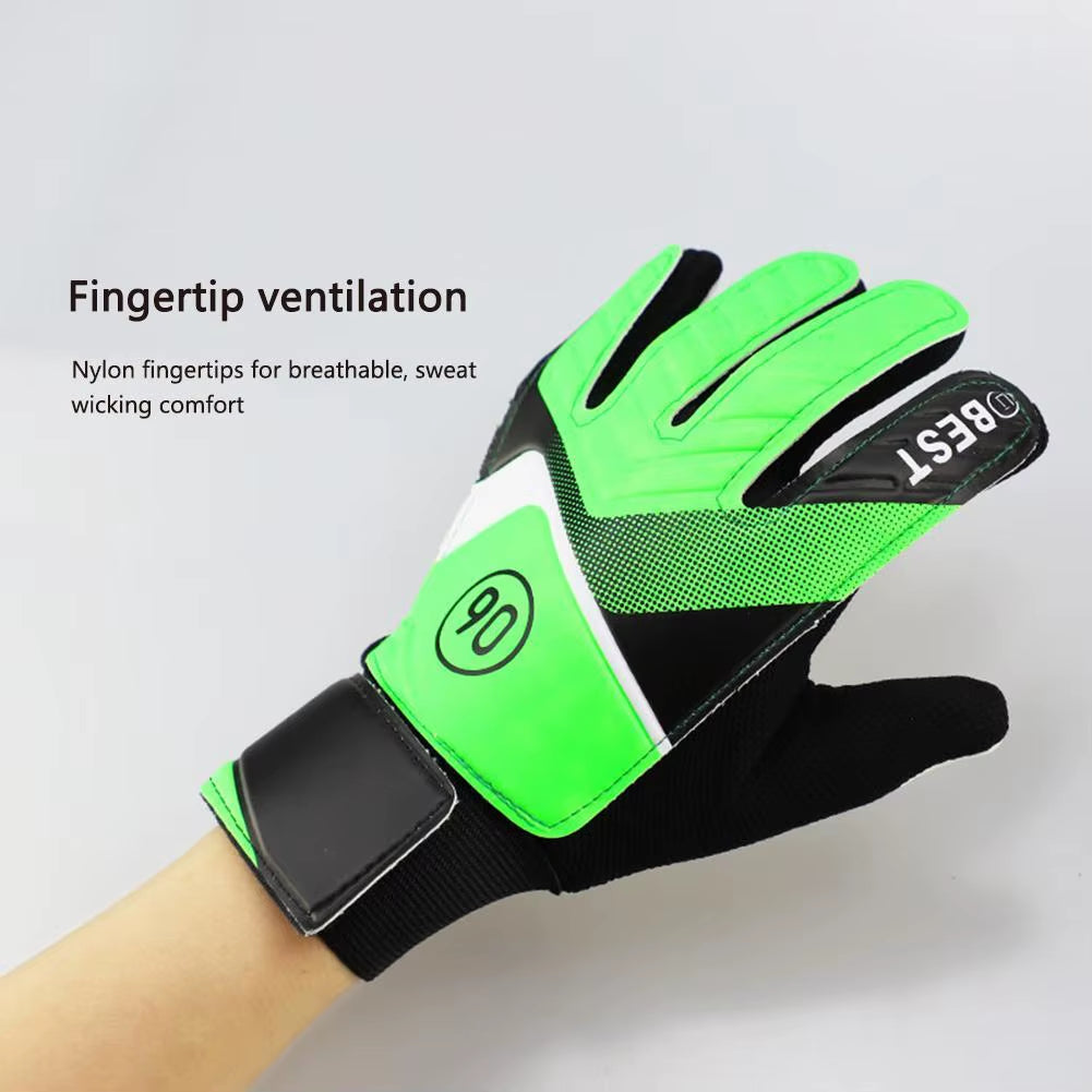 Children'S Goalkeeper Glove Latex Goalkeeper Gloves Football Protection Adults Teenager Anti-Slip Football Gloves Soccer Goalie